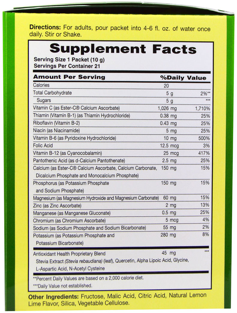 Ester C 1000 Mg Effervescent 21 Individual Packets