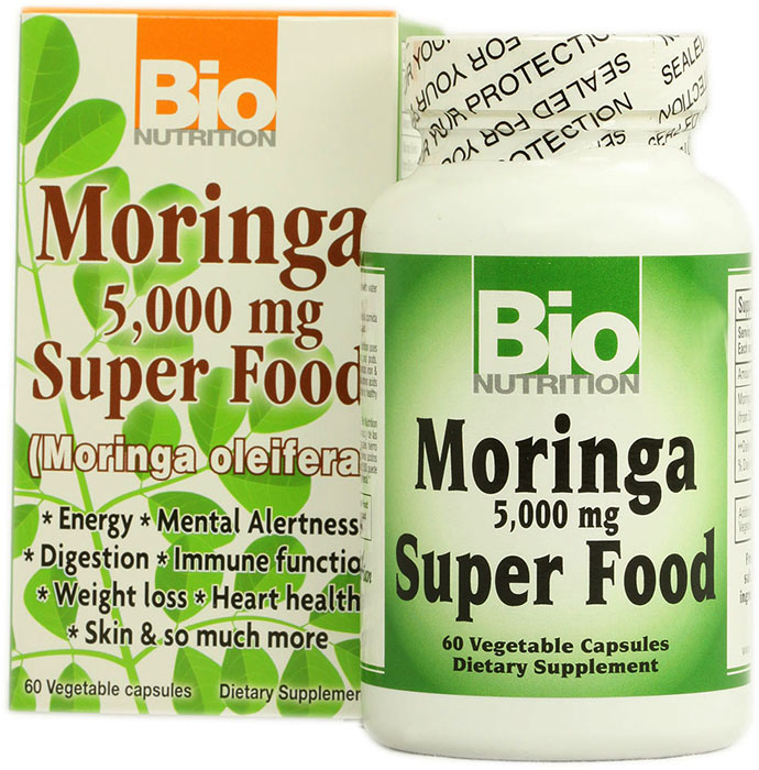 Bio Nutrition Moringa Super Food - 5000 Mg, 60 Capsules