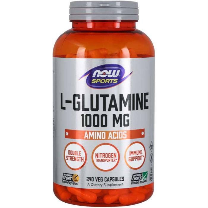 Now L Glutamine Double Strength 1000 Mg Veg Capsules 240 Capsules